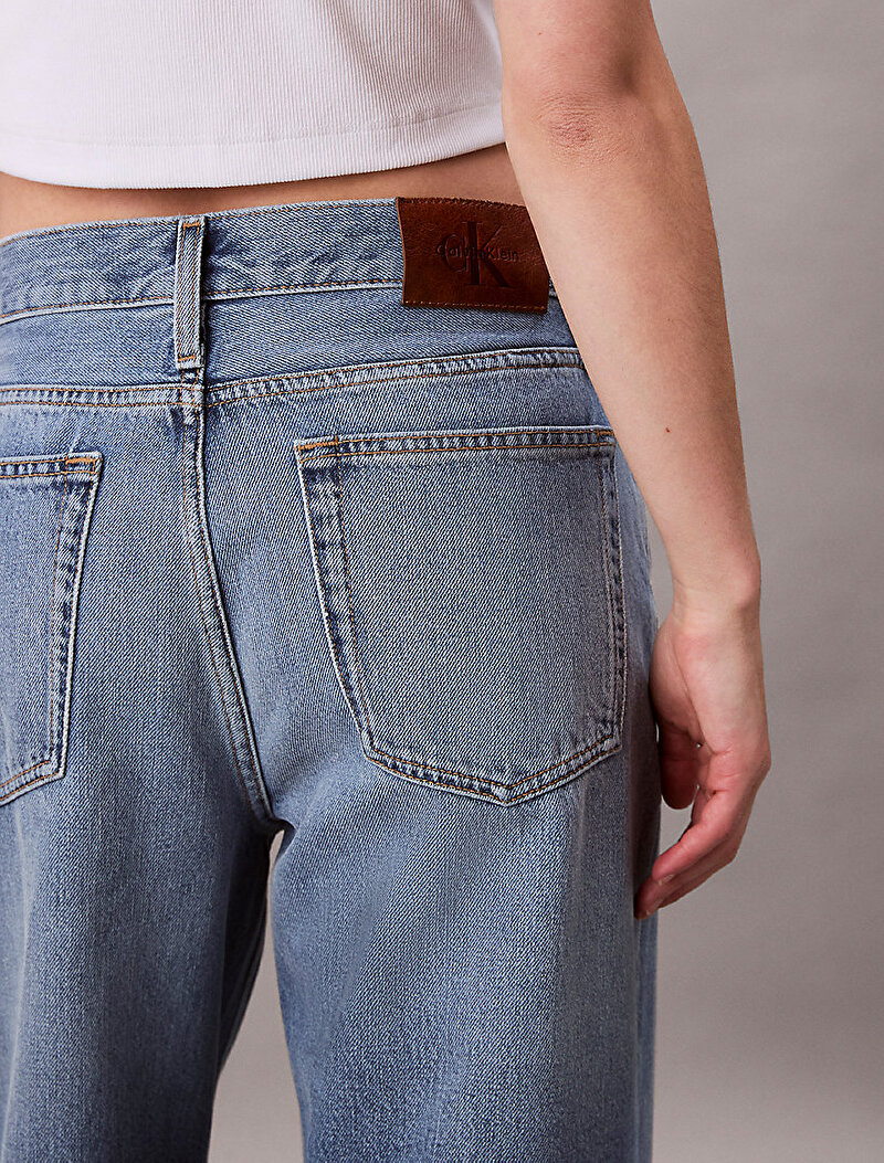 Calvin Klein Mavi Renkli Kadın Low Rise Baggy Jean Pantolon
