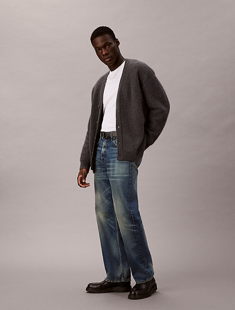 Calvin Klein Mavi Renkli Erkek 90s Straight Gold Jean Pantolon