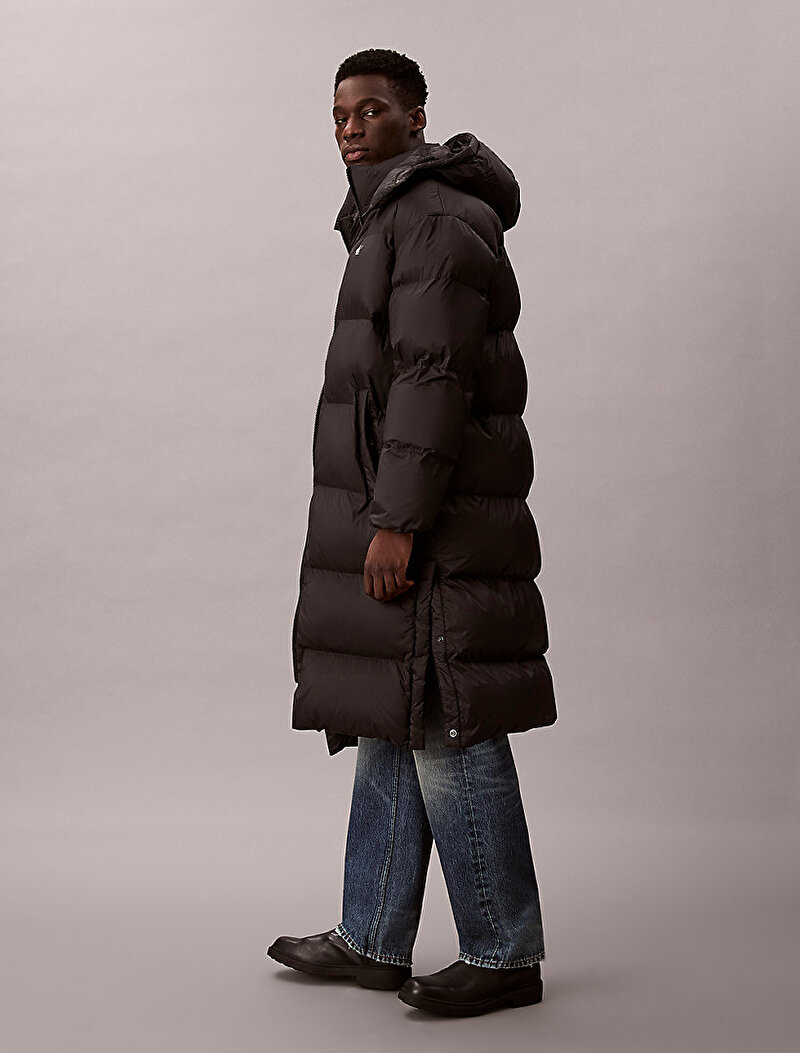 Calvin Klein Siyah Renkli Erkek Long Lenght Hooded Mont
