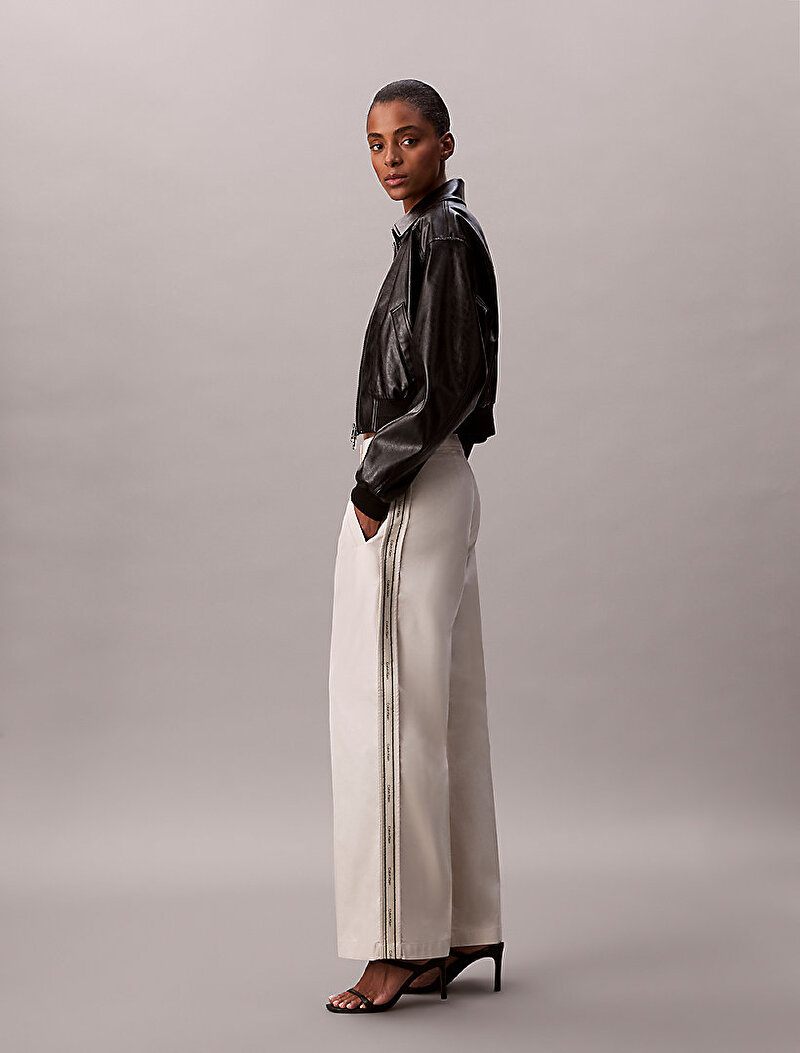 Calvin Klein Bej Renkli Kadın Cotton Twill Pantolon