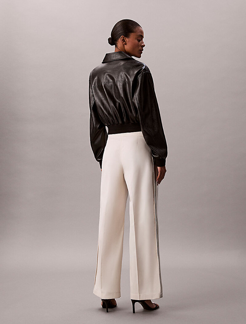 Calvin Klein Bej Renkli Kadın Cotton Twill Pantolon