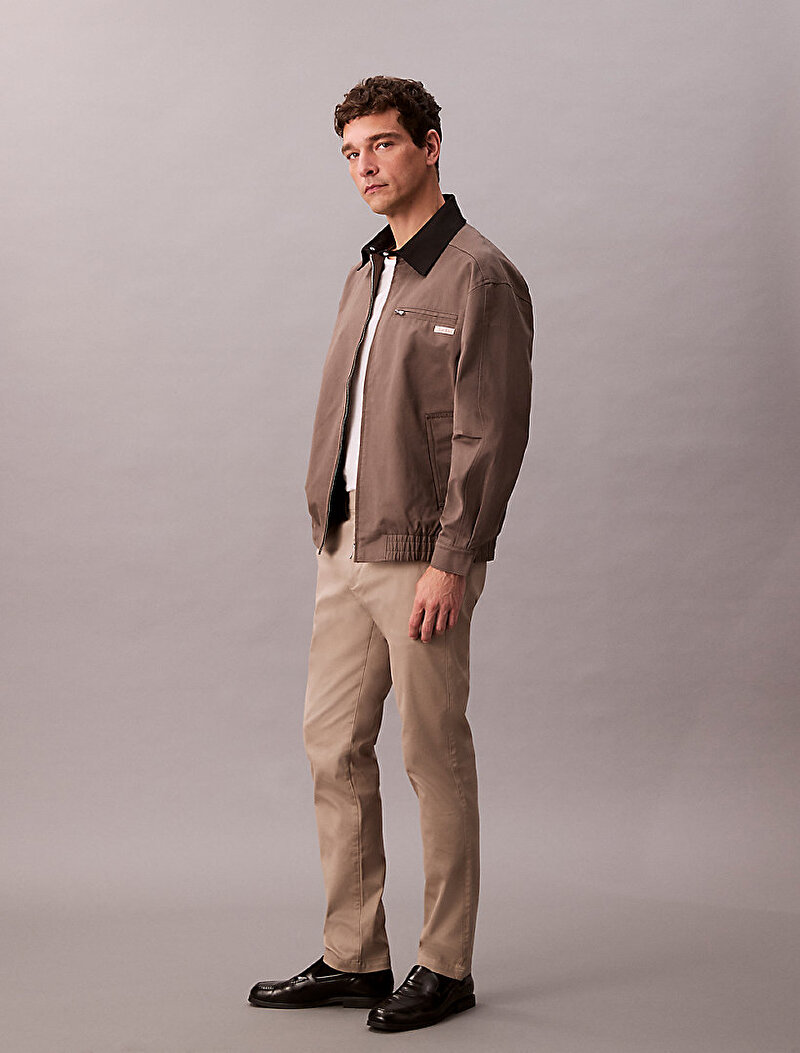 Calvin Klein Bej Renkli Erkek Slim Cotton Stretch Pantolon