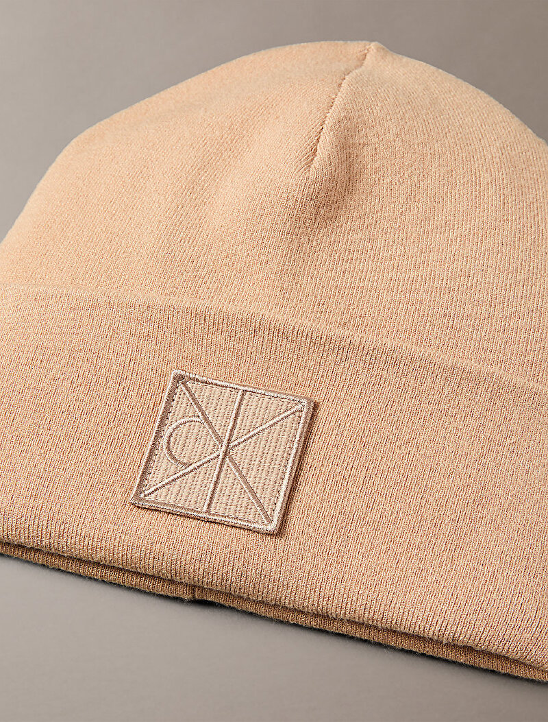 Calvin Klein Bej Renkli Erkek Emblem Patch Fine Bere