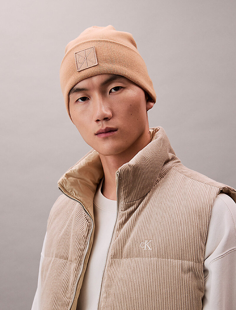 Calvin Klein Bej Renkli Erkek Emblem Patch Fine Bere