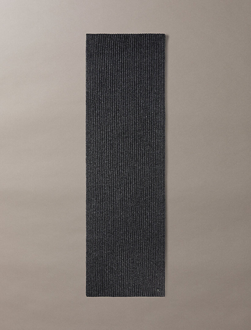 Calvin Klein Gri Renkli Erkek CK Metal Wool Atkı