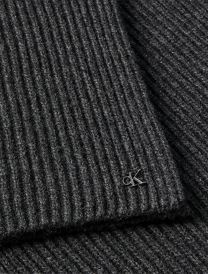 Calvin Klein Gri Renkli Erkek CK Metal Wool Atkı