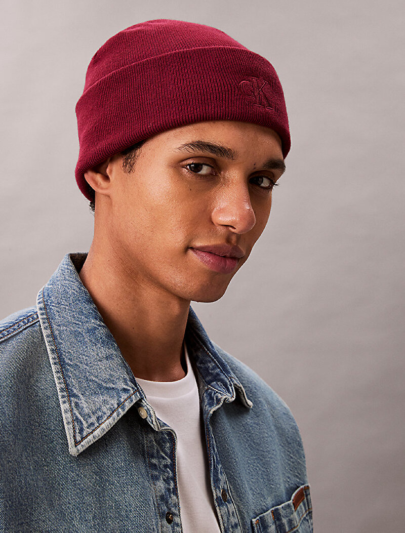 Calvin Klein Kırmızı Renkli Erkek CK Fine Rib Bere