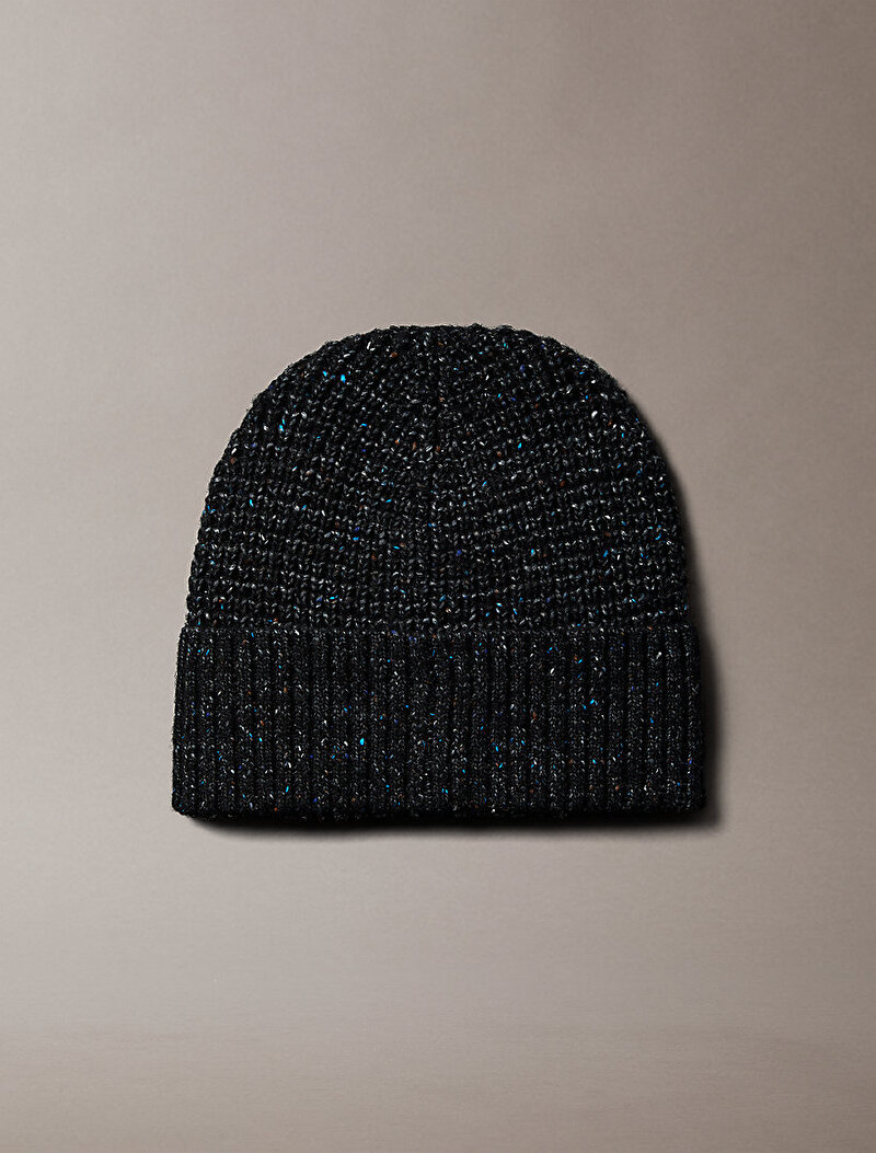 Calvin Klein Siyah Renkli Erkek Tweed Wool Bere