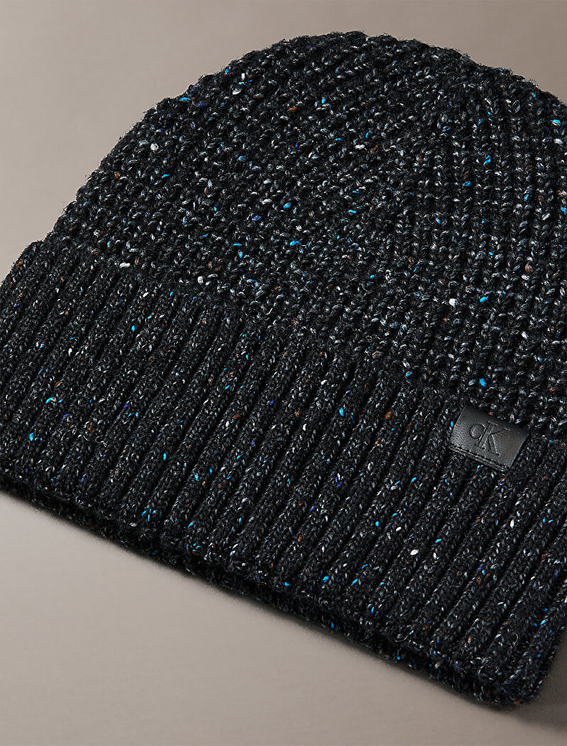 Calvin Klein Siyah Renkli Erkek Tweed Wool Bere