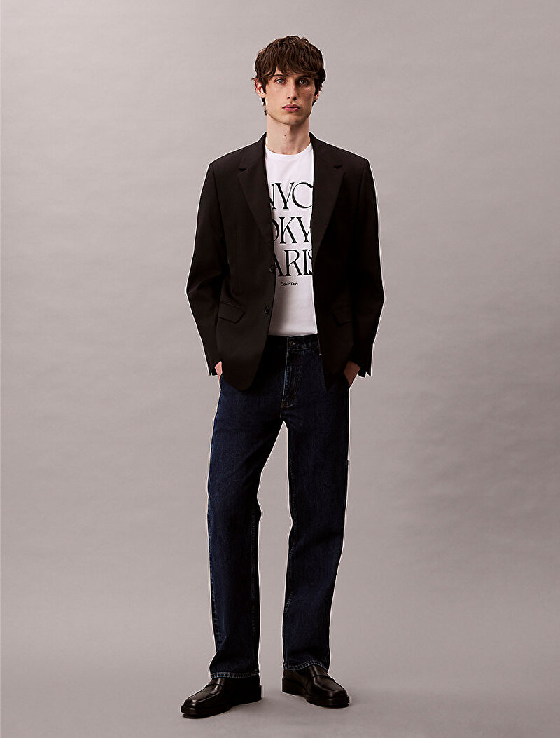 Calvin Klein Beyaz Renkli Erkek 20s Flagship T-shirt