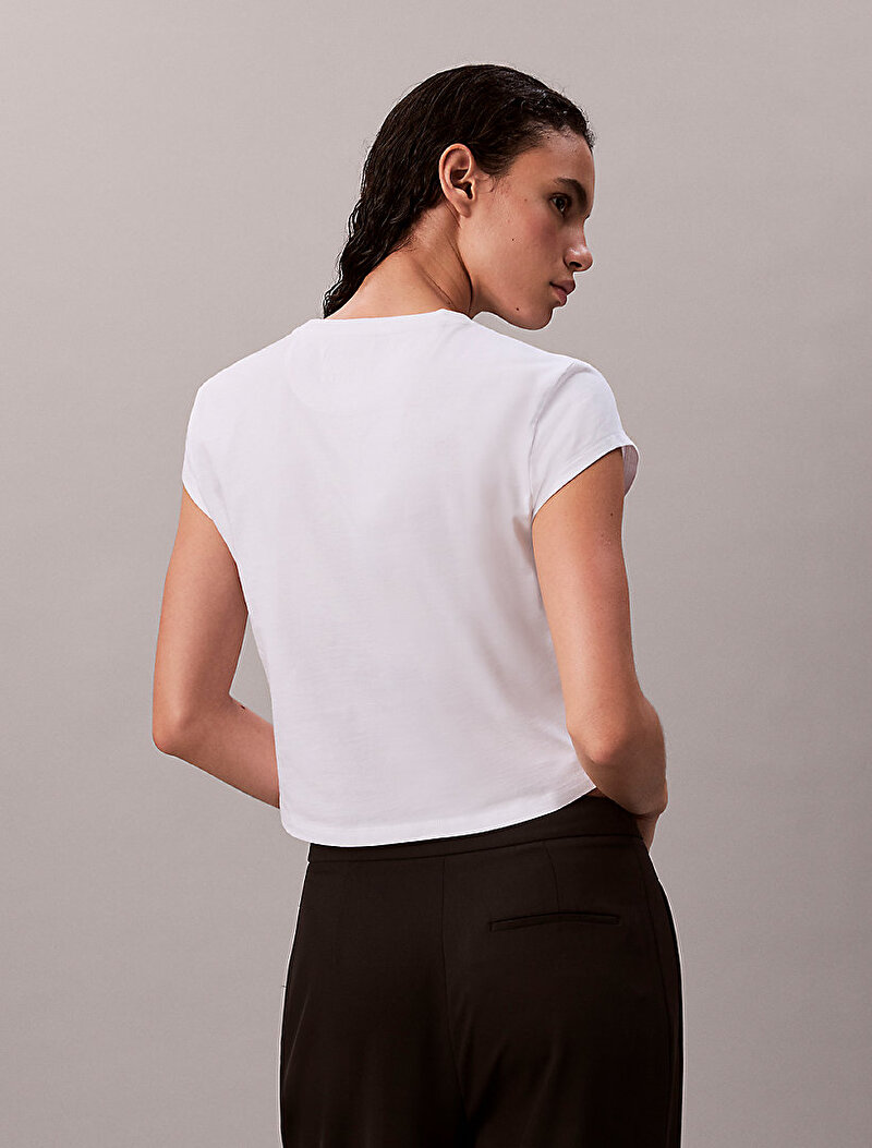 Calvin Klein Beyaz Renkli Kadın Classic Kate Baby T-shirt