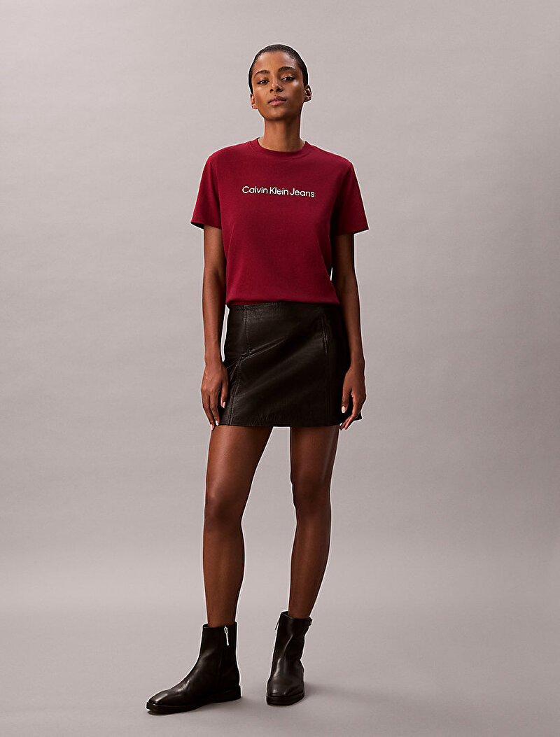 Calvin Klein Kırmızı Renkli Kadın Logo Classic T-shirt