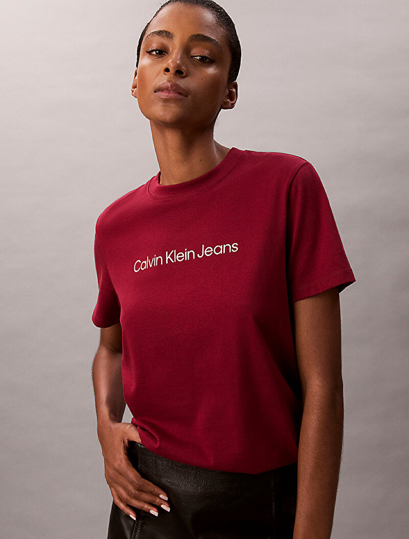 Calvin Klein Kırmızı Renkli Kadın Logo Classic T-shirt