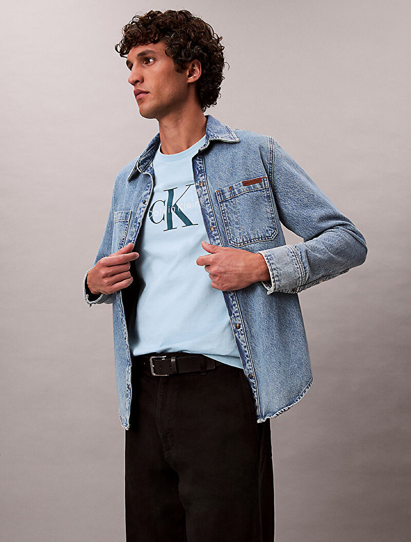 Calvin Klein Mavi Renkli Erkek Hero Monologo T-shirt