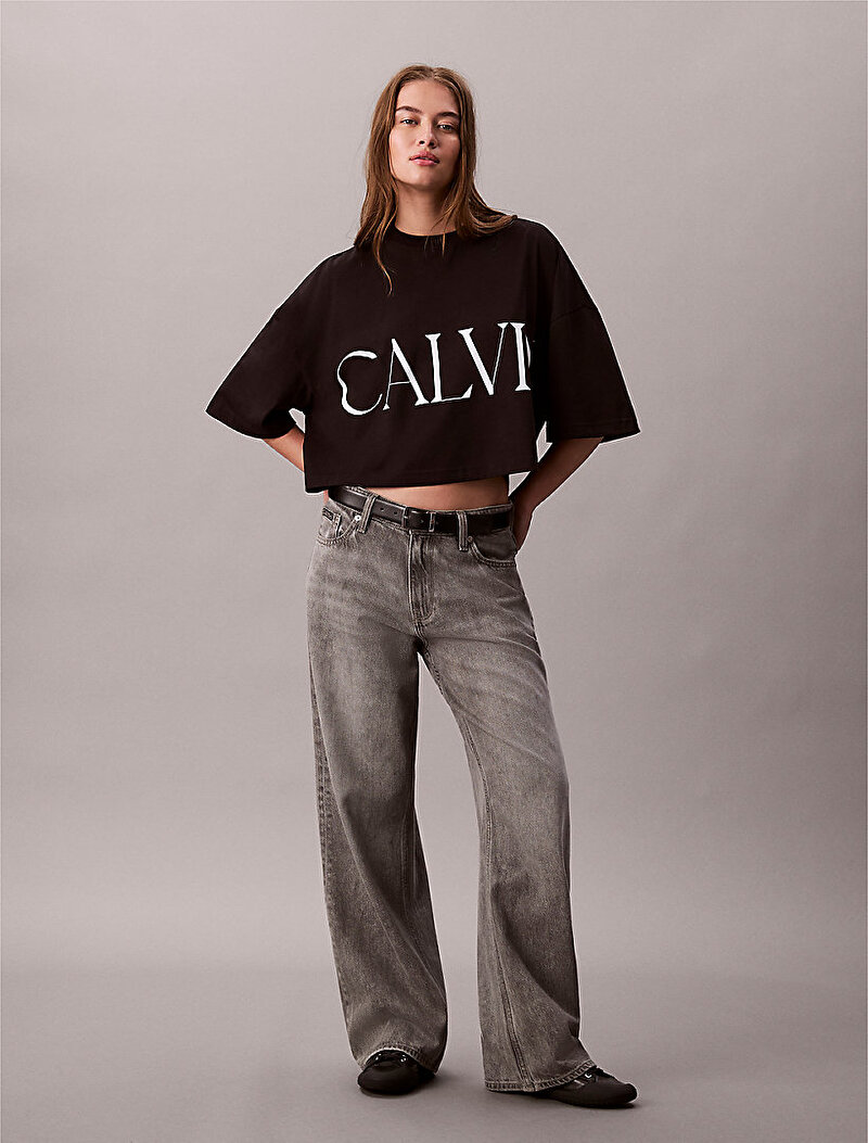 Calvin Klein Siyah Renkli Kadın Calvin Klein Crop T-shirt