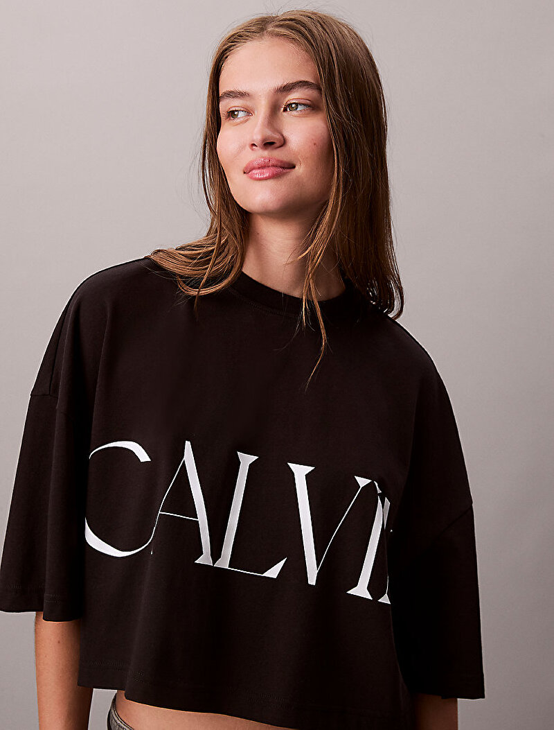 Calvin Klein Siyah Renkli Kadın Calvin Klein Crop T-shirt