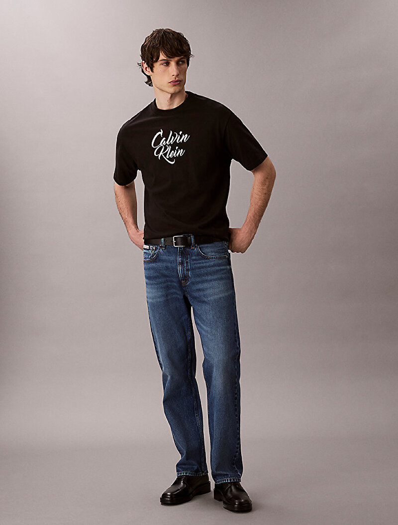 Calvin Klein Siyah Renkli Erkek 16s Cursive T-shirt