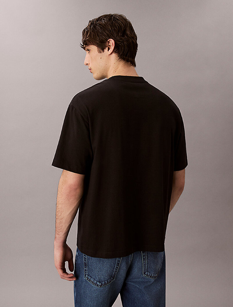 Calvin Klein Siyah Renkli Erkek 16s Cursive T-shirt