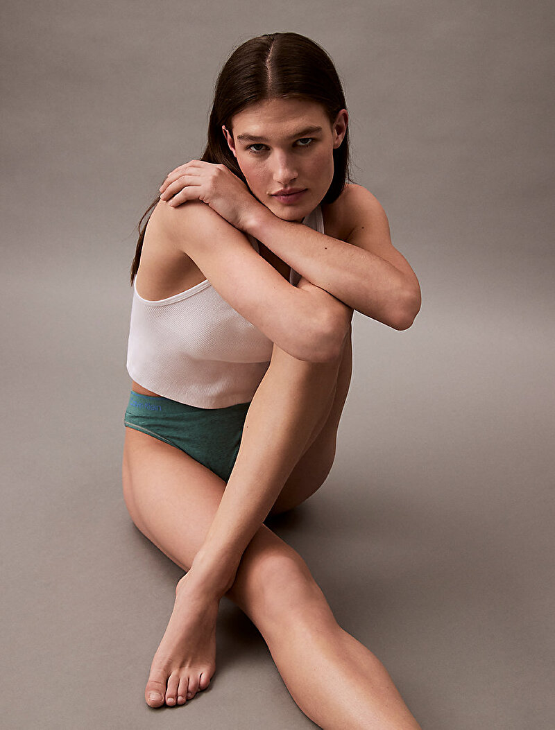 Calvin Klein Yeşil Renkli Kadın High Leg Tanga