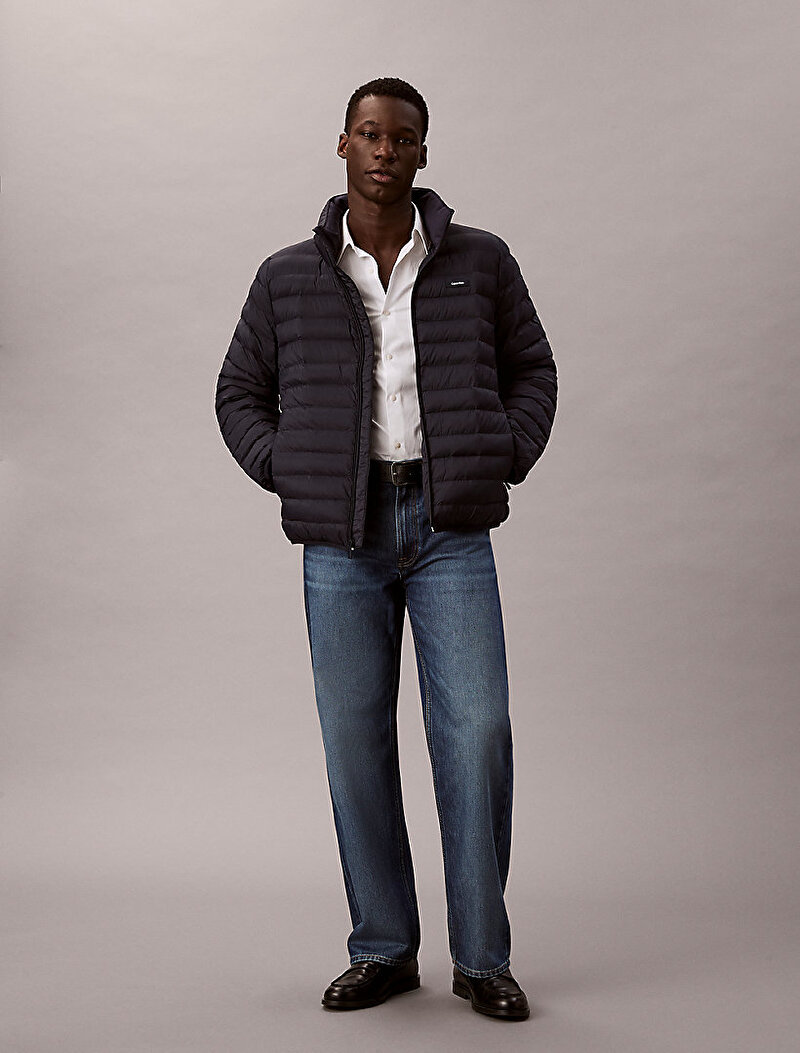 Calvin Klein Lacivert Renkli Erkek Naylon Channel Puffer Mont