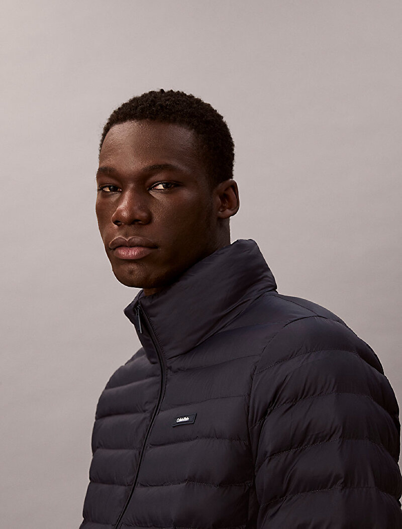 Calvin Klein Lacivert Renkli Erkek Naylon Channel Puffer Mont