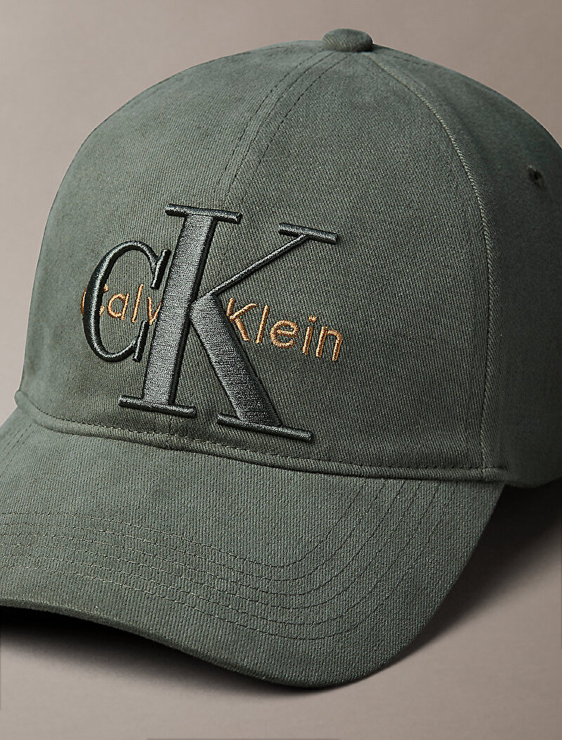 Calvin Klein Yeşil Renkli Erkek Large Layered Monologo Şapka