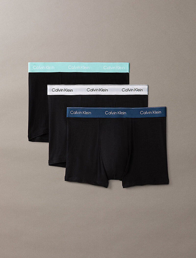 Calvin Klein Siyah Renkli Erkek 3'lü Paket Relaxed Fit Trunk Boxer Seti