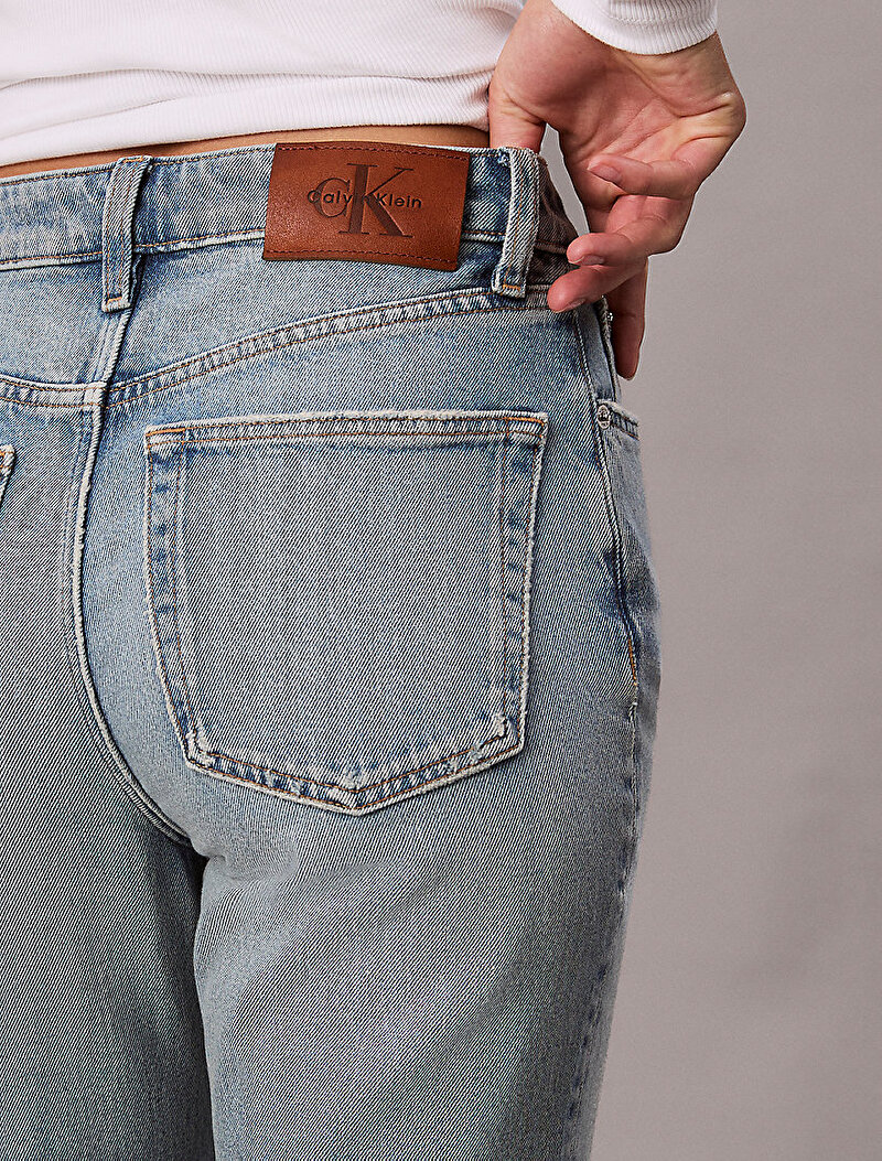 Calvin Klein Mavi Renkli Kadın High Rise Straight Jean Pantolon