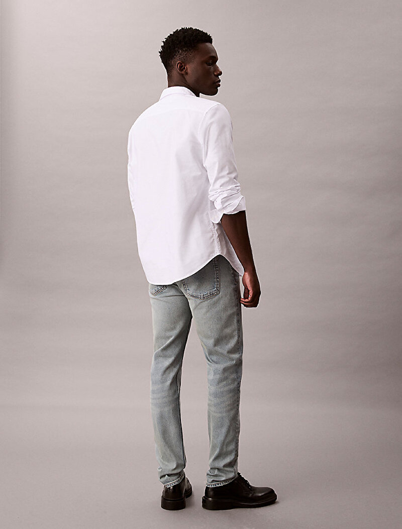 Calvin Klein Mavi Renkli Erkek Slim Taper Tattered Jean Pantolon