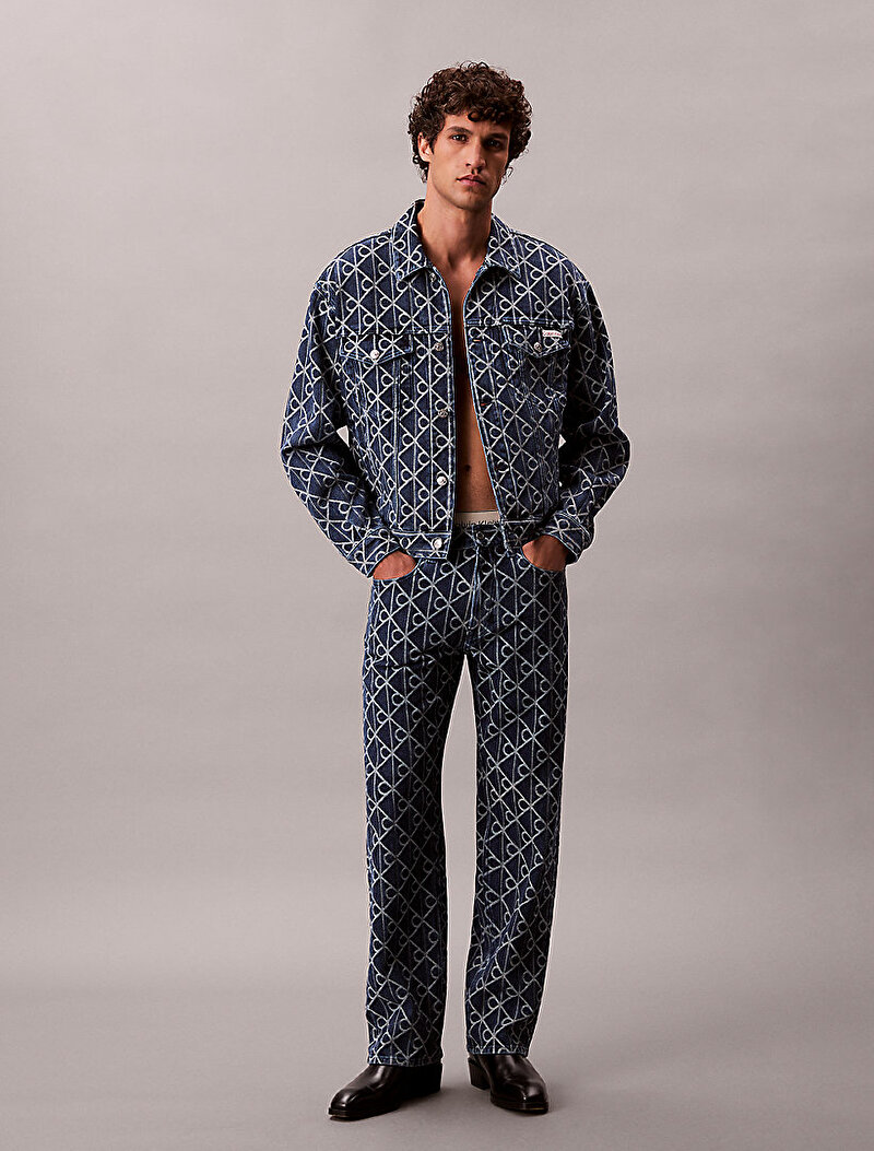 Erkek 90s Straight İndigo Jean Pantolon