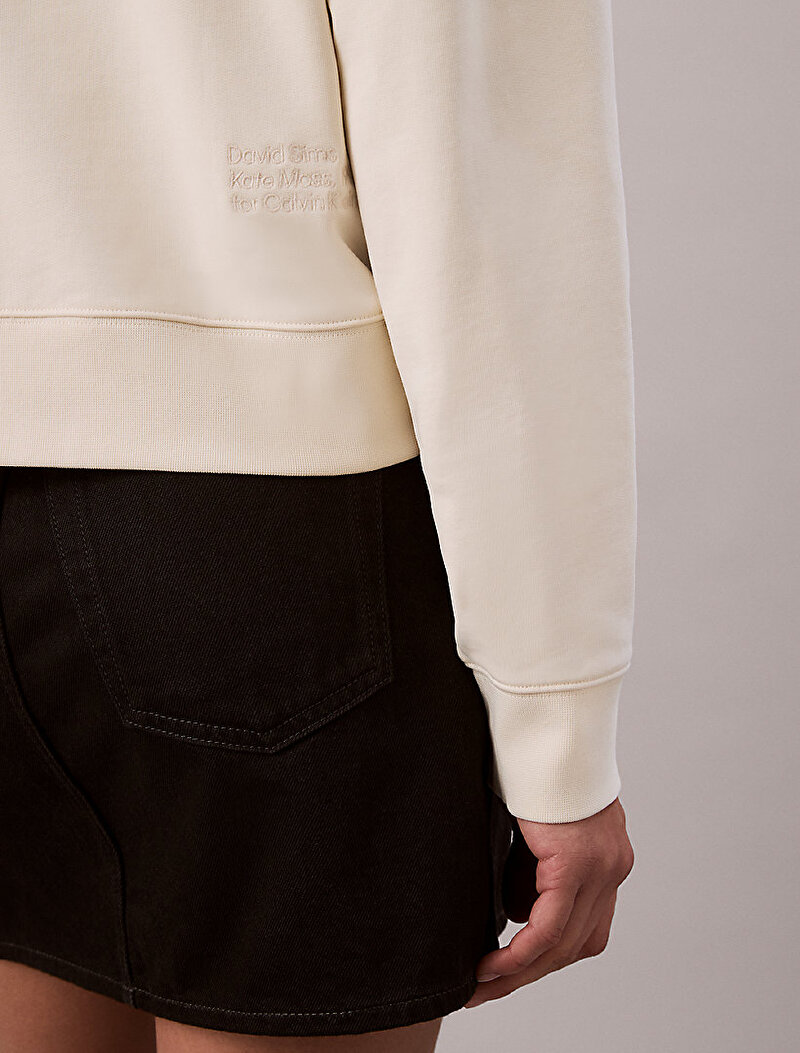 Calvin Klein Bej Renkli Kadın Classic Kate Terry Sweatshirt