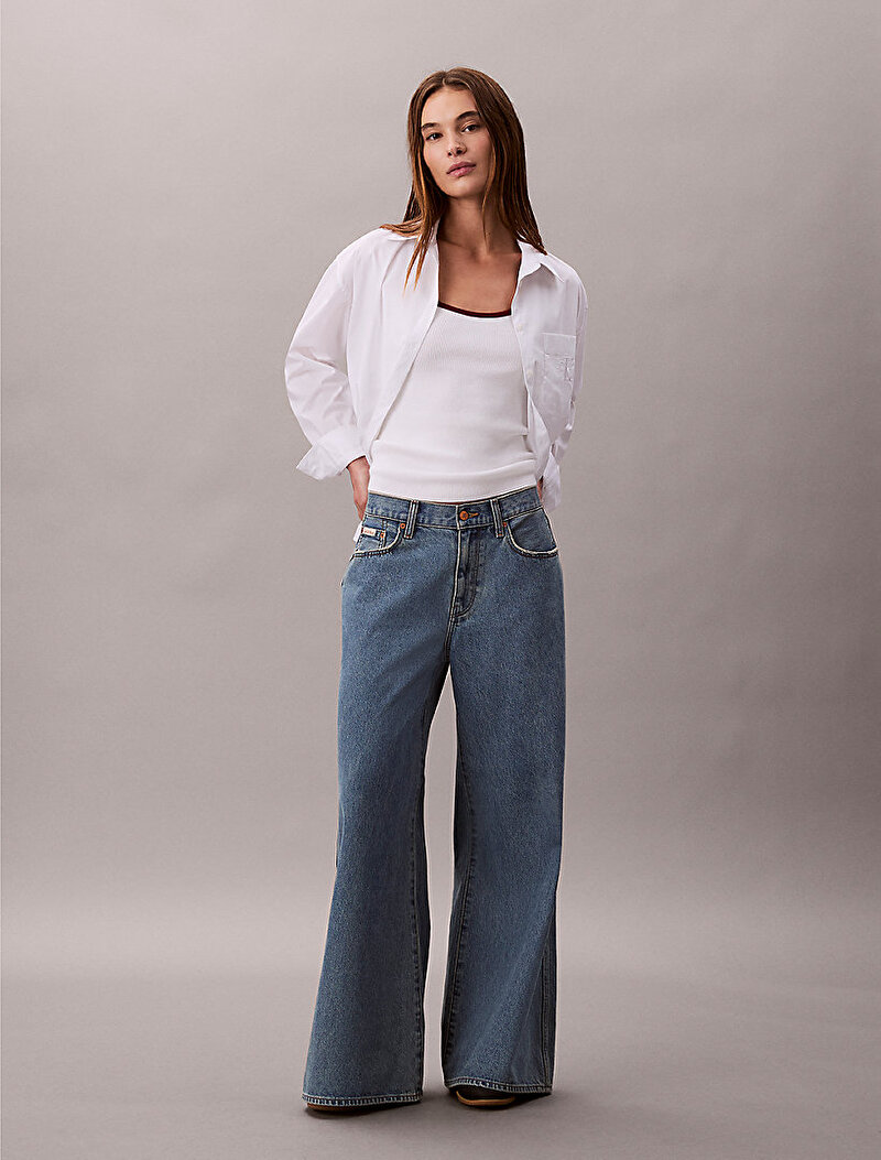 Calvin Klein Beyaz Renkli Kadın Rib Tank Top