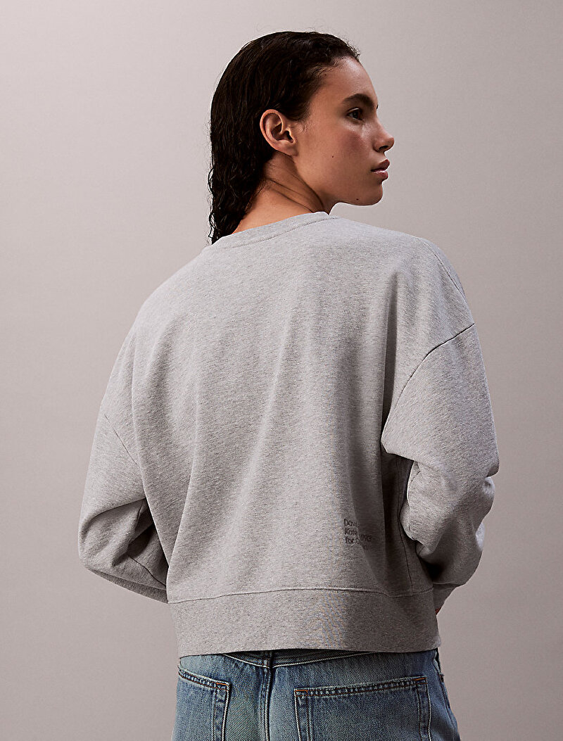 Calvin Klein Gri Renkli Kadın Classic Kate Terry Sweatshirt