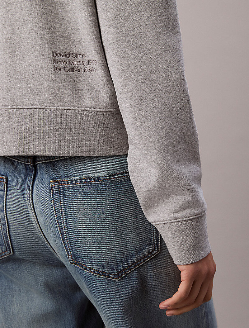 Calvin Klein Gri Renkli Kadın Classic Kate Terry Sweatshirt
