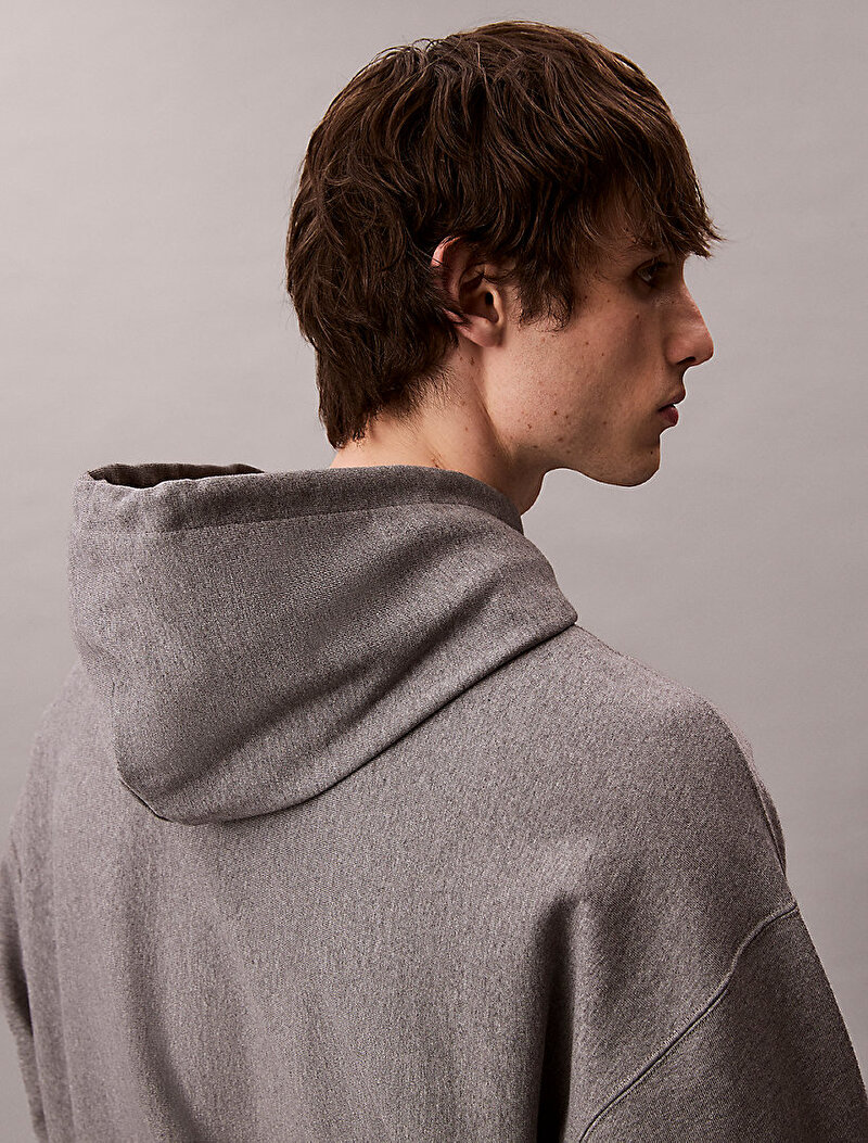 Calvin Klein Gri Renkli Erkek Premium Terry Micro Sweatshirt