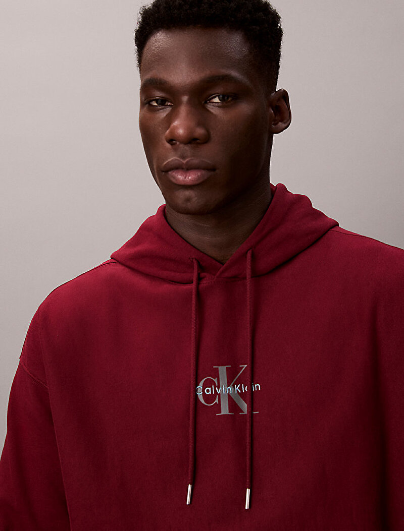 Calvin Klein Kırmızı Renkli Erkek Premium Terry Micro Sweatshirt