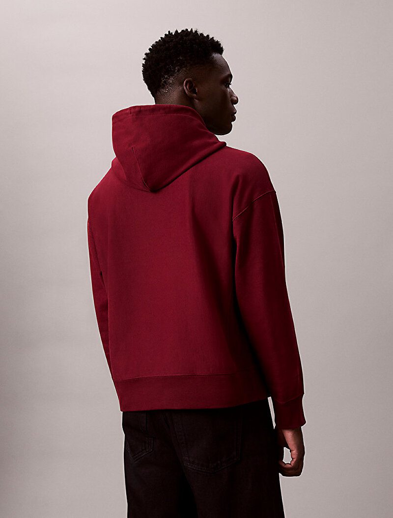 Calvin Klein Kırmızı Renkli Erkek Premium Terry Micro Sweatshirt