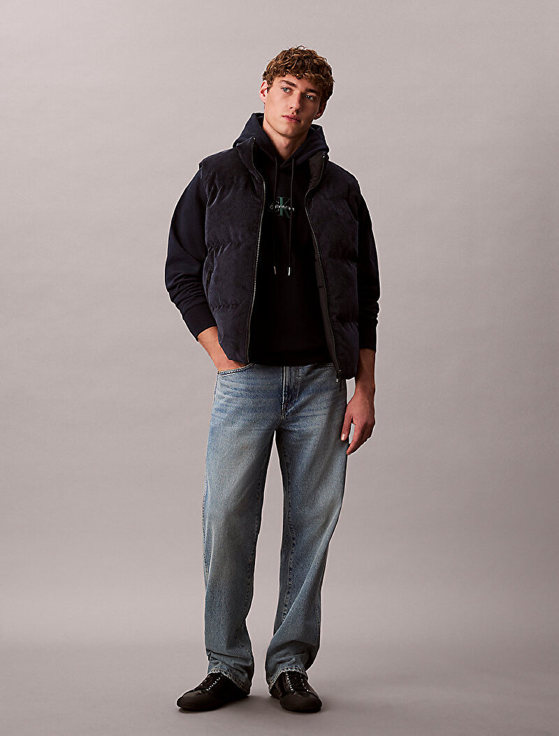 Calvin Klein Lacivert Renkli Erkek Premium Terry Micro Sweatshirt