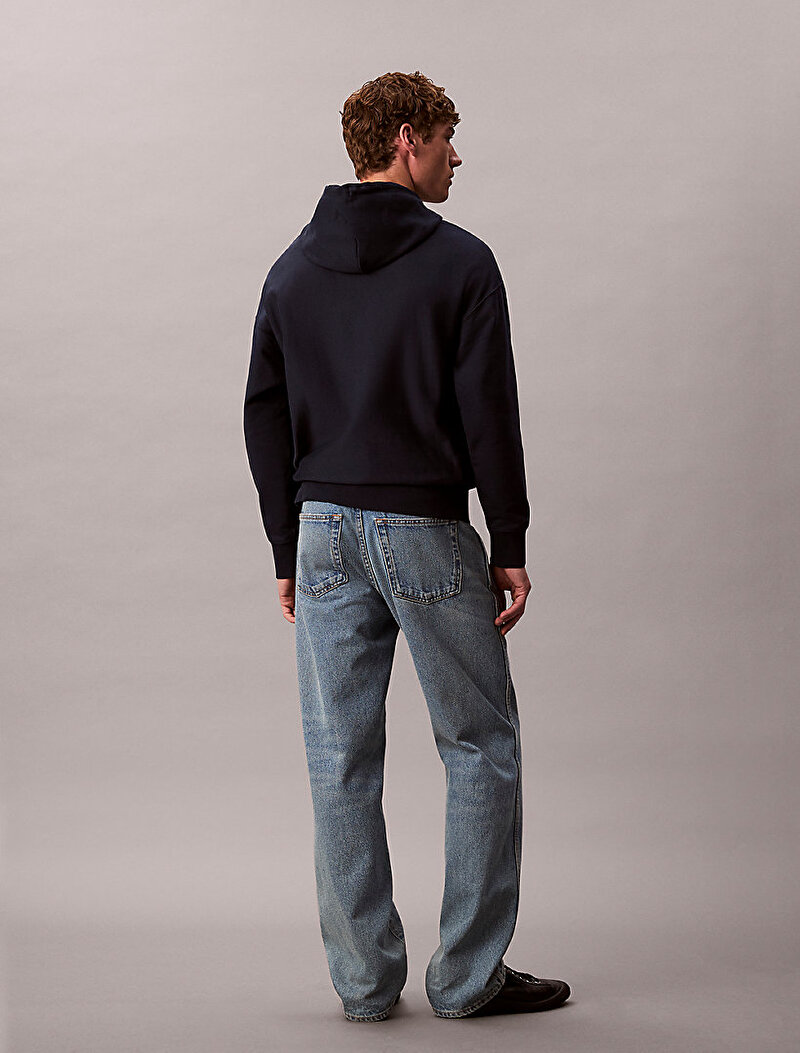 Calvin Klein Lacivert Renkli Erkek Premium Terry Micro Sweatshirt