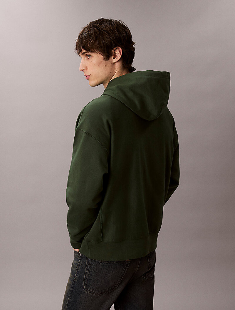 Calvin Klein Lacivert Renkli Erkek Premium Terry Micro Sweatshirt