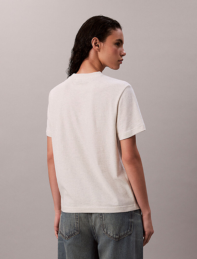 Calvin Klein Mavi Renkli Kadın Instant Logo Classic T-shirt