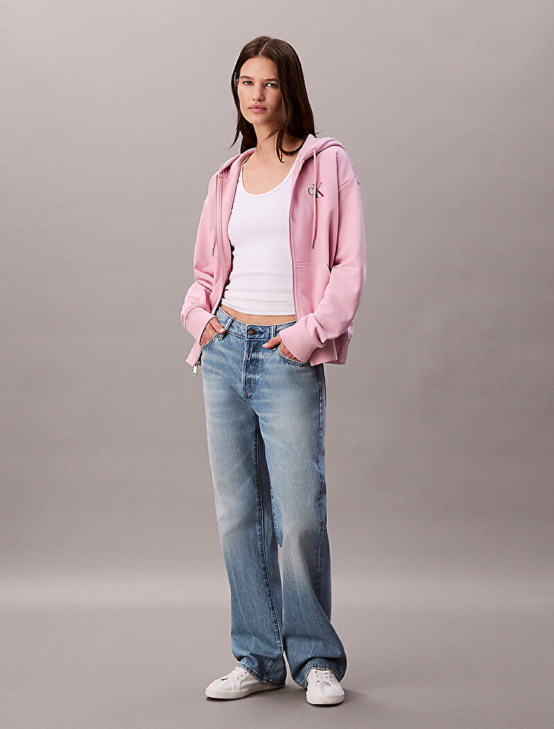 Calvin Klein Pembe Renkli Kadın Monologo French Sweatshirt