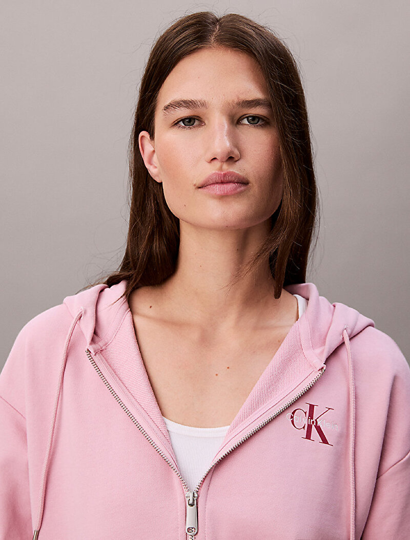Calvin Klein Pembe Renkli Kadın Monologo French Sweatshirt