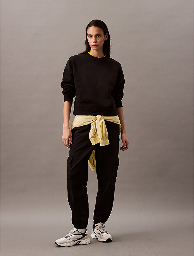 Calvin Klein Siyah Renkli Kadın Archive Logo Sweatshirt