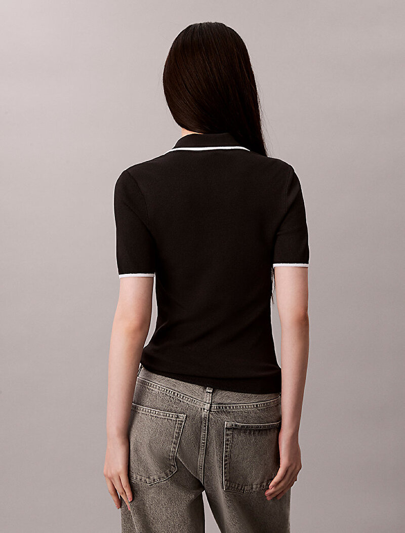 Calvin Klein Siyah Renkli Kadın Short Sleeve Polo T-shirt