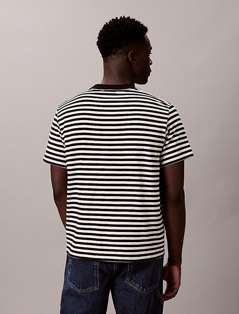 Calvin Klein Siyah Renkli Erkek 20s Stripe Jersey T-shirt
