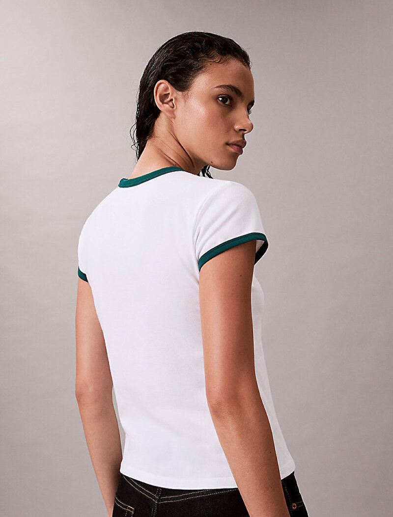 Calvin Klein Beyaz Renkli Kadın 1968 Graphic Baby T-shirt