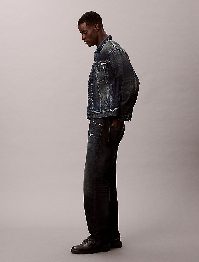 Calvin Klein Lacivert Renkli Erkek 90s Straight Scarbor Jean Pantolon