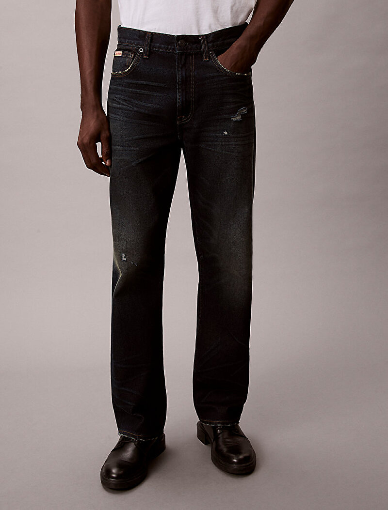 Calvin Klein Lacivert Renkli Erkek 90s Straight Scarbor Jean Pantolon