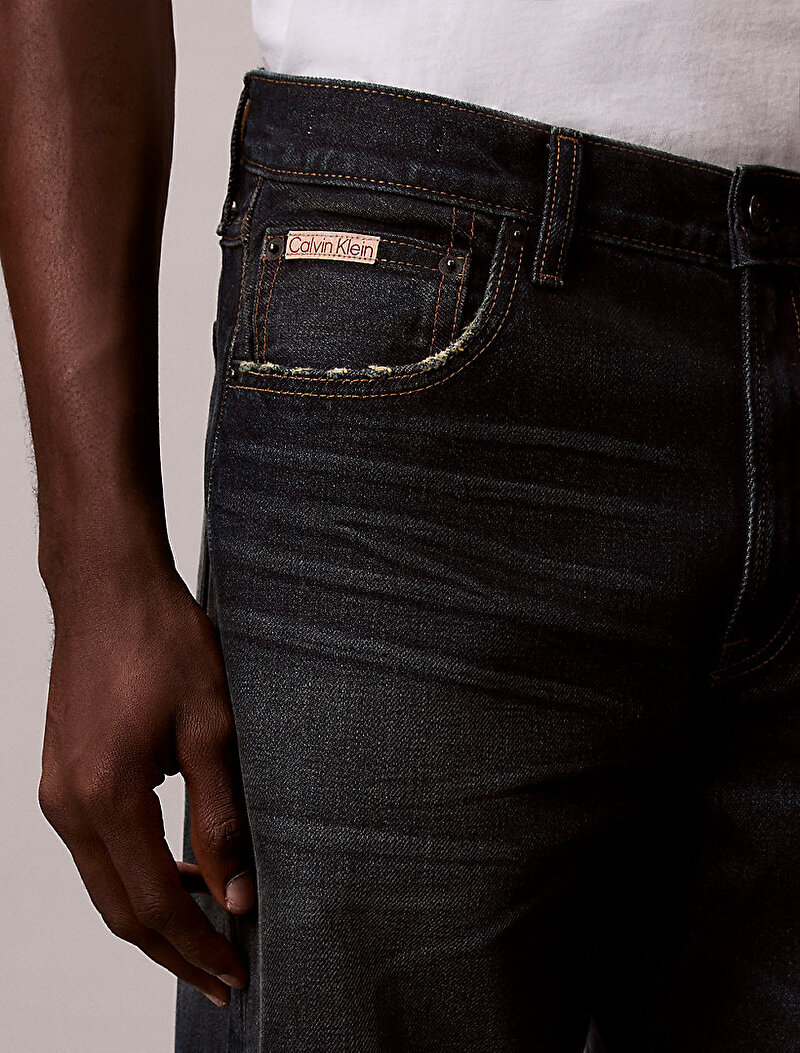 Calvin Klein Lacivert Renkli Erkek 90s Straight Scarbor Jean Pantolon